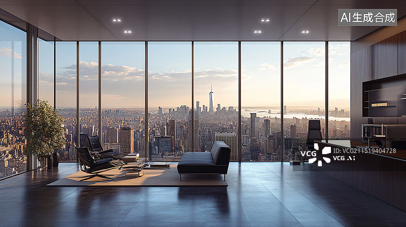 【AI数字艺术】现代商务办公室内景图片素材