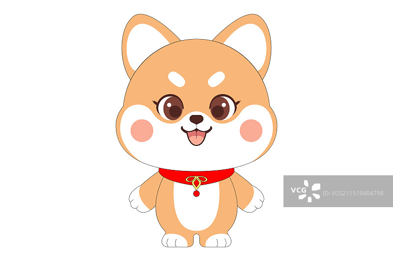 可爱卡通小狗柴犬插画萌宠图案图片素材
