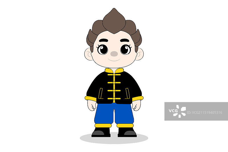 中山装小男孩图片素材