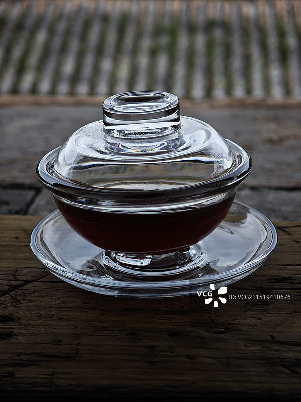 桌上茶的特写镜头图片素材