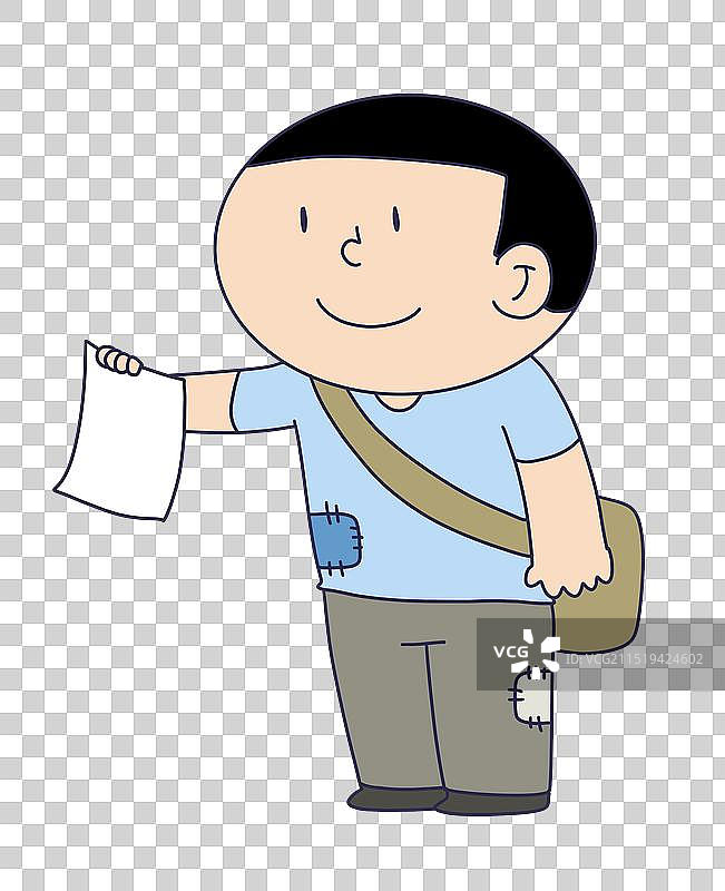 贫困生拿着空白纸张图片素材