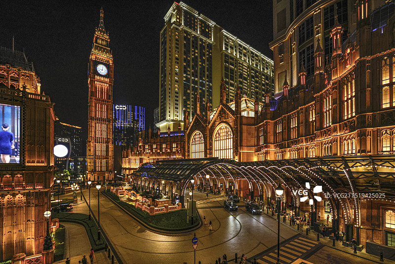 澳门伦敦人夜景图片素材