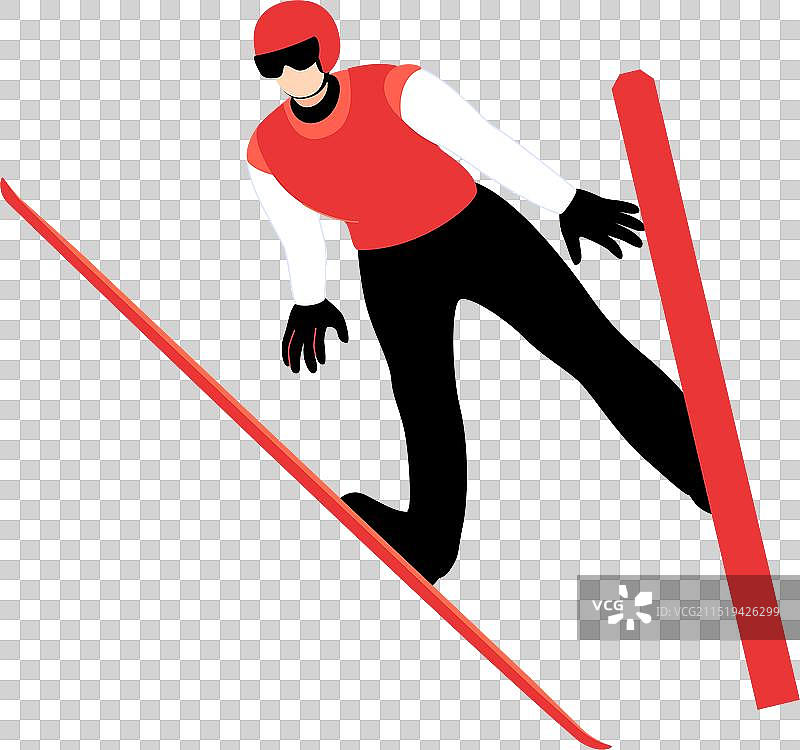 一个运动员在跳台滑雪比赛冬季奥运会插画图片素材