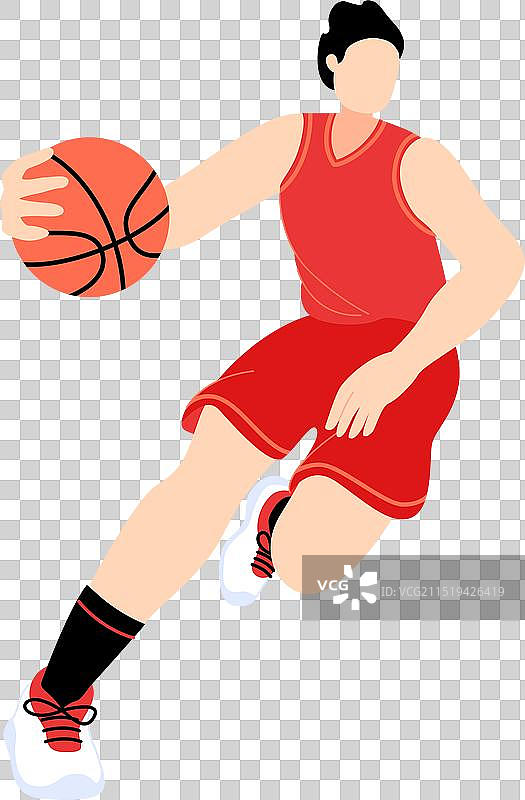 一个运动员在篮球比赛夏季奥运会插画图片素材
