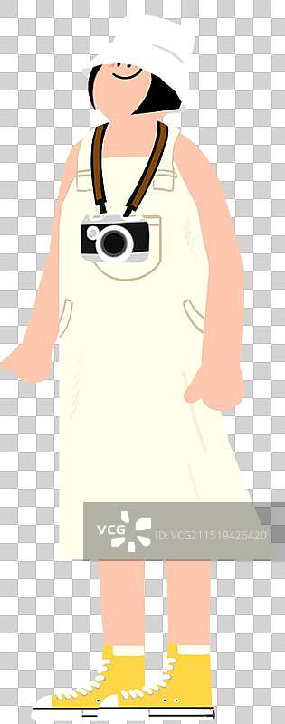 穿着时尚简约的女孩图片素材