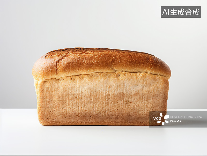 【AI数字艺术】白色背景下桌子上面包的特写镜头图片素材