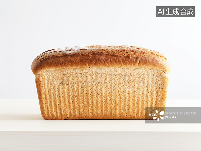 【AI数字艺术】白色背景下桌子上面包的特写镜头图片素材