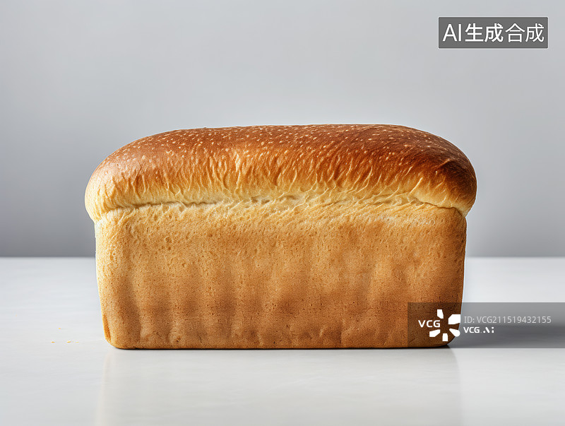 【AI数字艺术】白色背景下桌子上面包的特写镜头图片素材