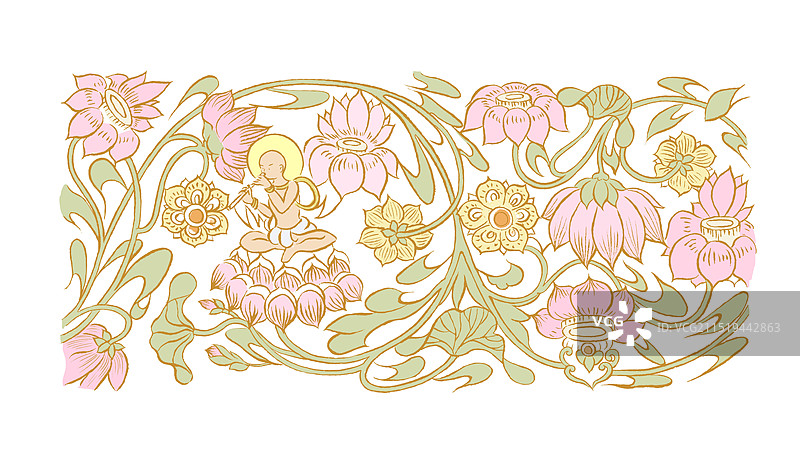 莲花纹样图片素材