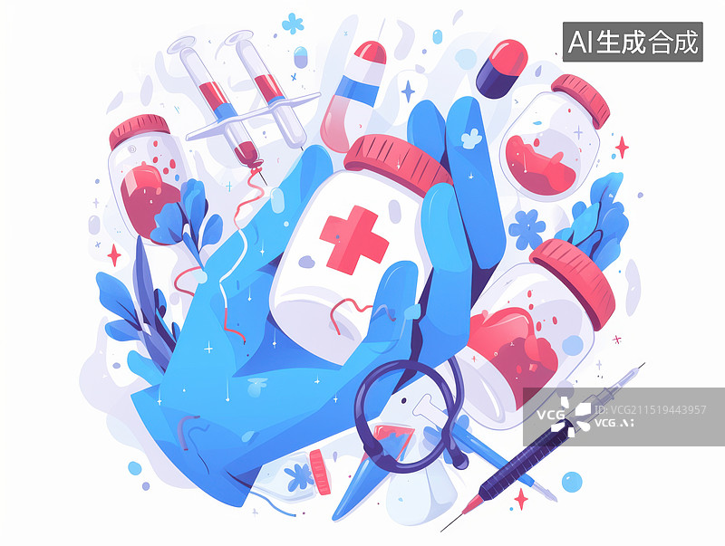 【AI数字艺术】红丝带艾滋病HIV符号关爱 爱心防治宣传图片素材