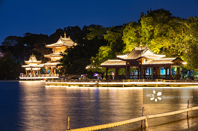 惠州西湖夜景图片素材