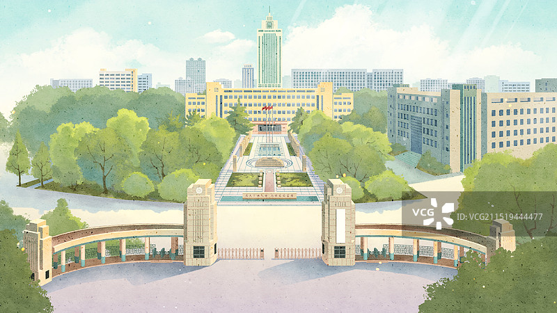 山东大学校门图片素材