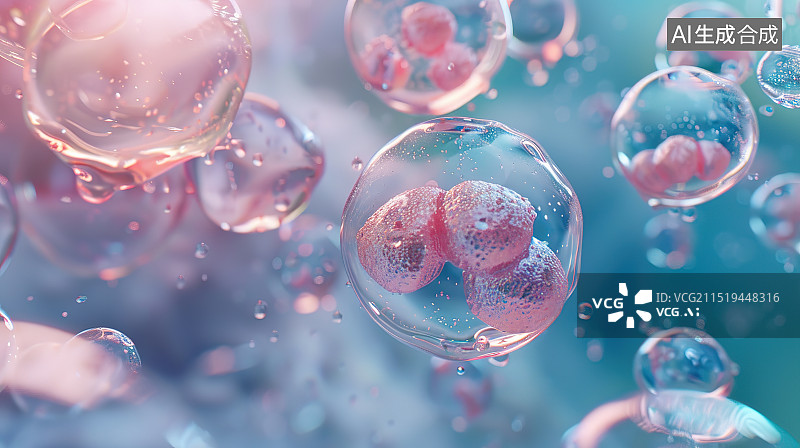 【AI数字艺术】含活性成分的脂质体插图图片素材