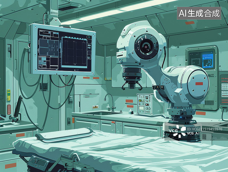【AI数字艺术】未来科技手术室插画图片素材