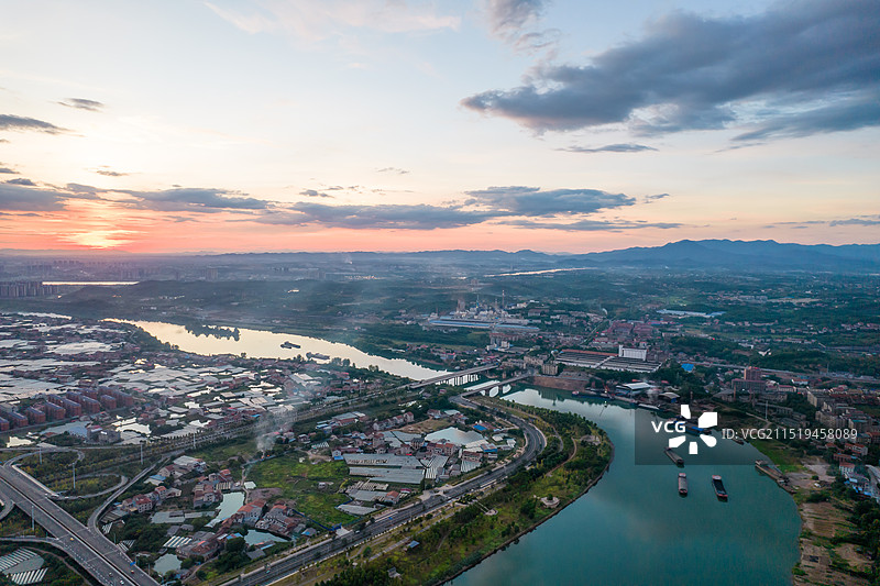 中国湖南省衡阳市船山东路茶山坳湘江风光图片素材