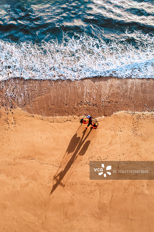 清晨渔归--福建宁德霞浦县长春镇北兜沙滩风光图片素材