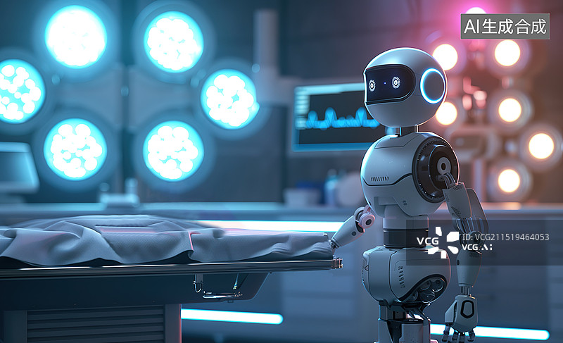 【AI数字艺术】手术机器人，医疗机器人图片素材