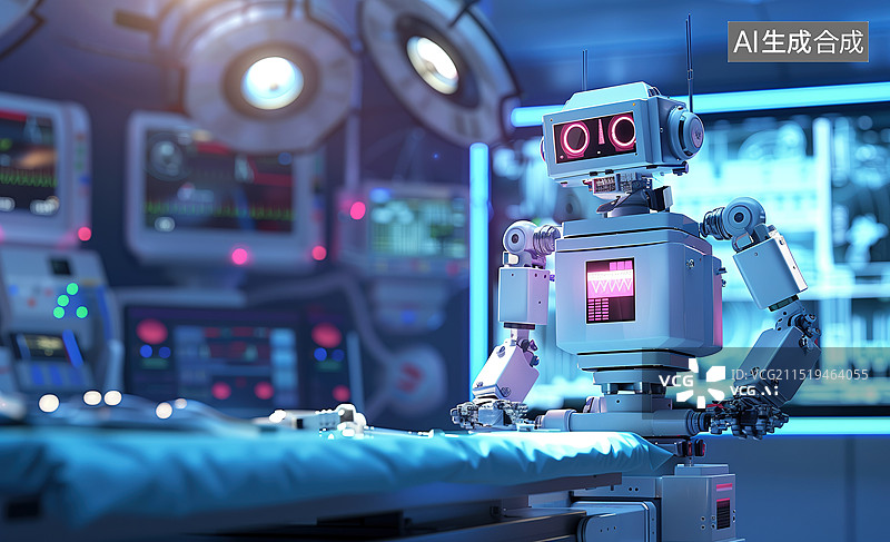 【AI数字艺术】手术机器人，医疗机器人图片素材