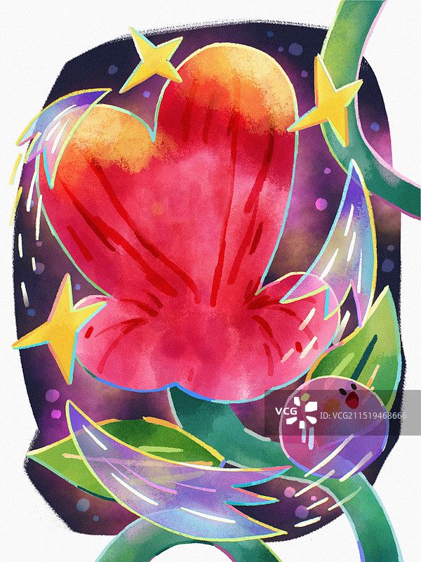 花朵星辰宝座图片素材