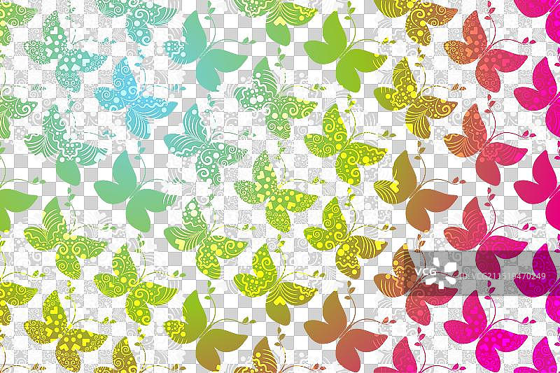 彩色蝴蝶春天边框图片素材