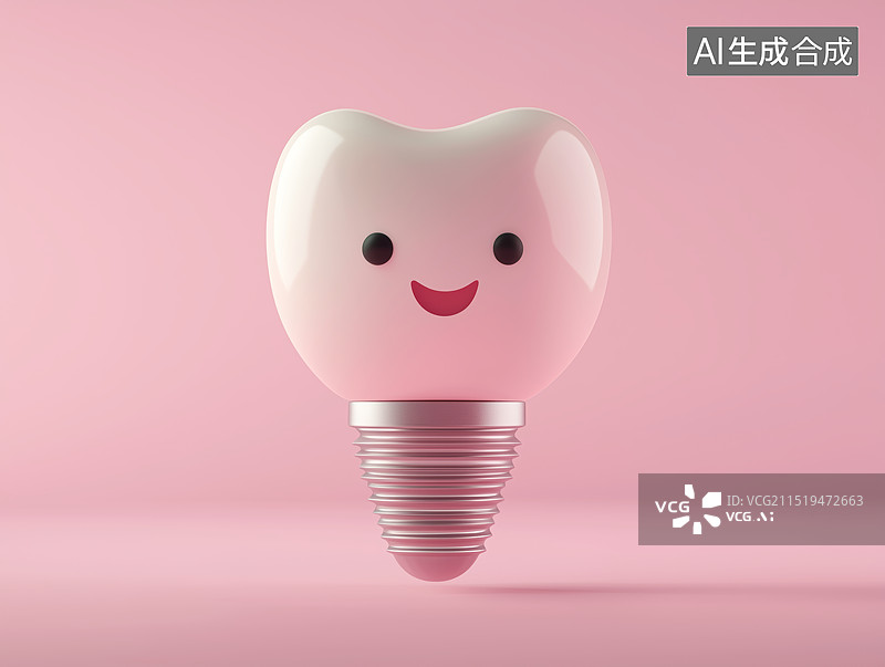 【AI数字艺术】3D立体C4D种植牙爱牙日牙齿爱护口腔健康口腔医疗插画图片素材