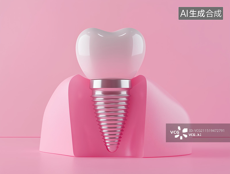 【AI数字艺术】3D立体C4D种植牙爱牙日牙齿爱护口腔健康口腔医疗插画图片素材