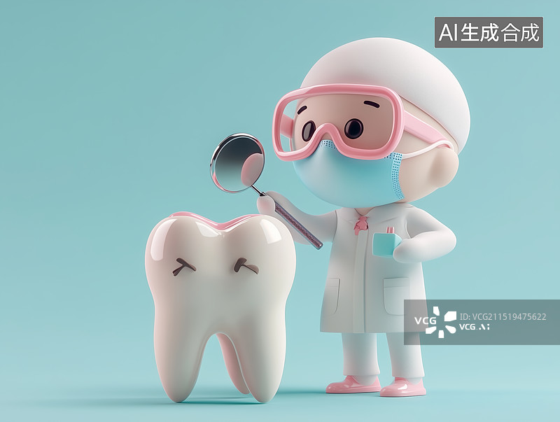 【AI数字艺术】3D立体C4D爱牙日牙齿爱护口腔健康口腔医疗插画图片素材