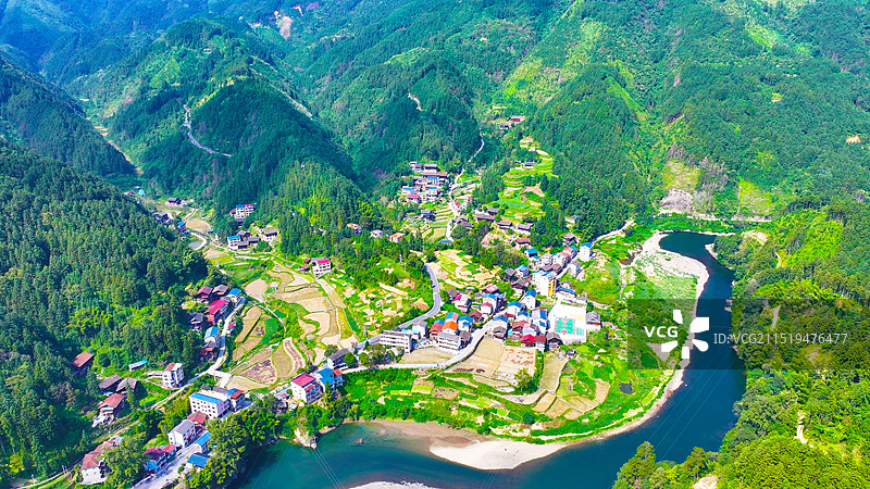 贵州锦屏林下山村风光图片素材