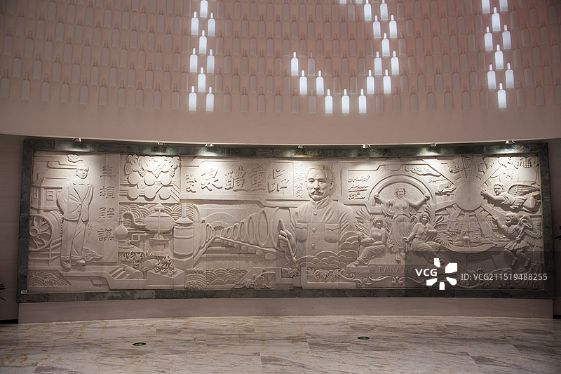 烟台张裕酒文化博物馆浮雕墙图片素材
