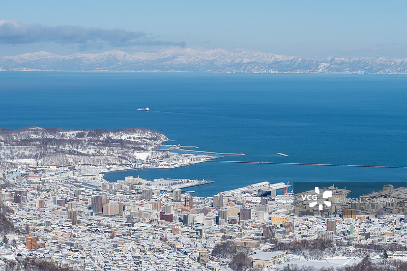 天狗山俯瞰小樽全景图片素材