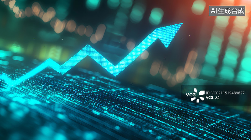【AI数字艺术】股市上涨的箭头图像图片素材