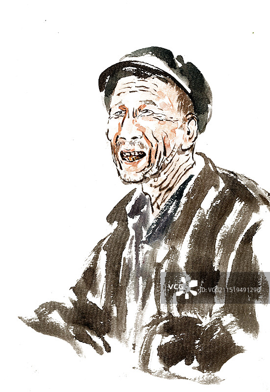 笑呵呵的老人图片素材