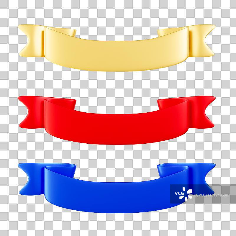 3D立体丝带飘带文字框文本框装饰元素图片素材