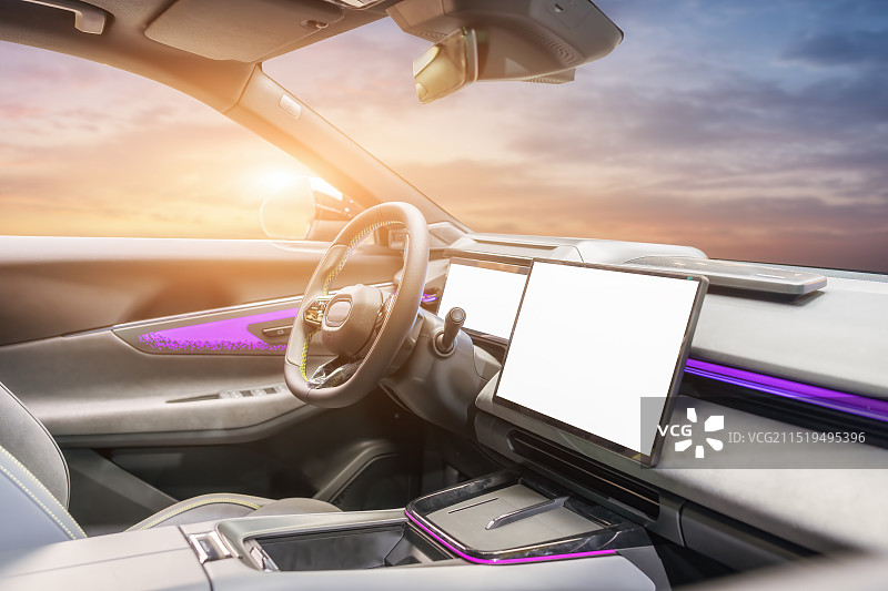 现代汽车内饰采用先进技术显示图片素材