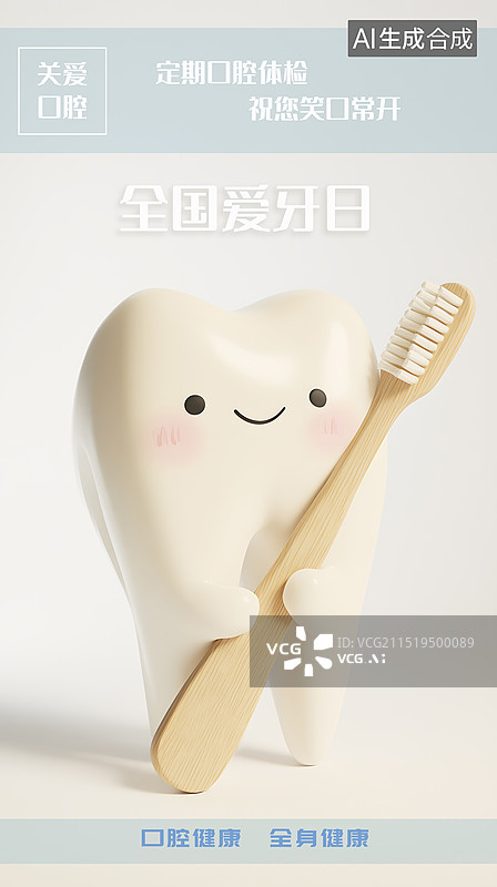 【AI数字艺术】AIGC：全国爱牙日，口腔健康护理牙齿用品图片素材