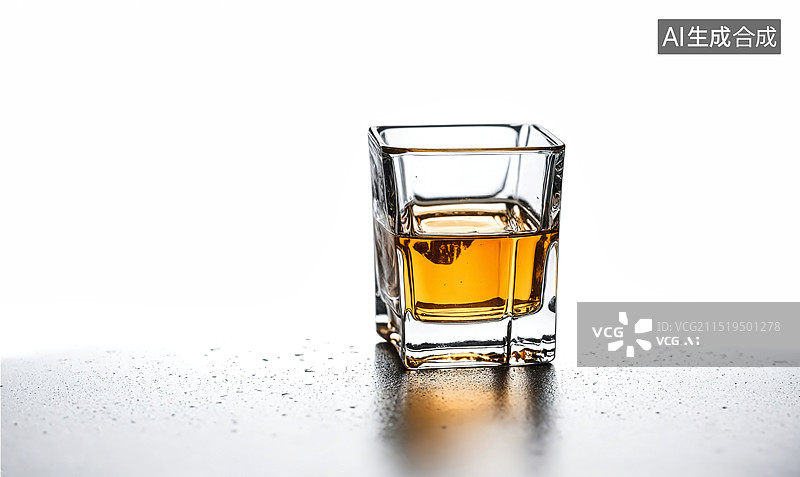 【AI数字艺术】单一麦芽威士忌酒杯特写图片素材