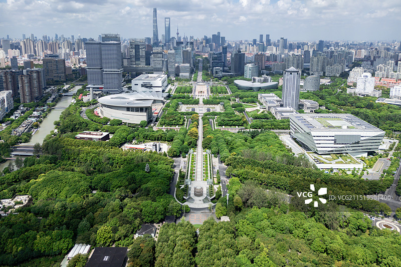 航拍上海世纪公园图片素材
