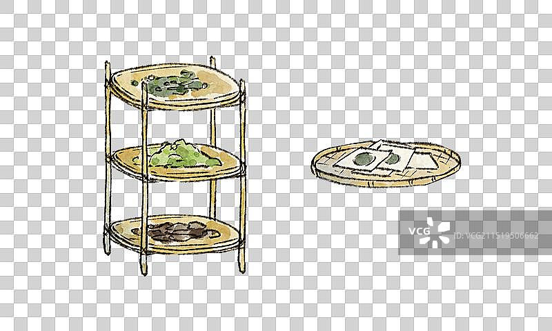 晒药老中医中医医生中医药材望闻问切行医看病—国画古风水墨国风元素图片素材