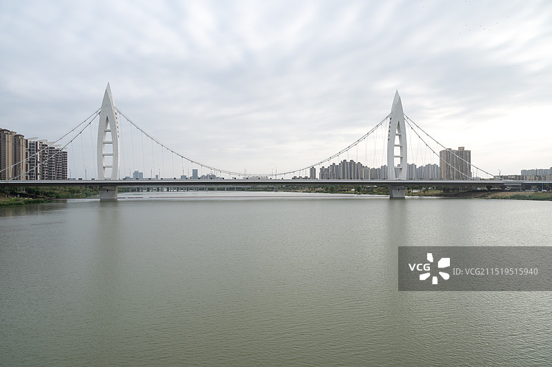 西安港务区奥体中心灞河沿岸城市生态湿地风光图片素材