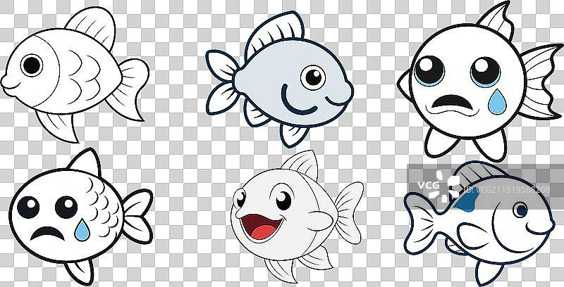 扁平风格白 Crappie 鱼类设计图片素材