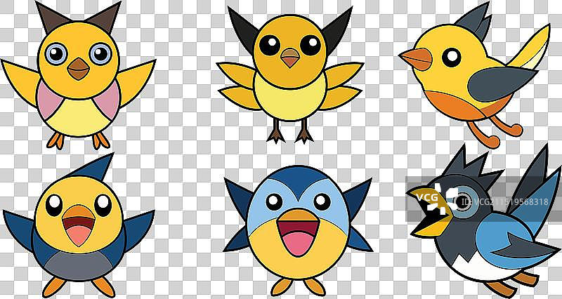 莺雀扁平设计动物设计图片素材