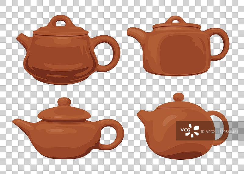 日式茶壶绘画图片素材