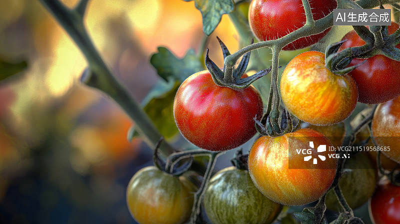 【AI数字艺术】成熟的番茄植物图片素材