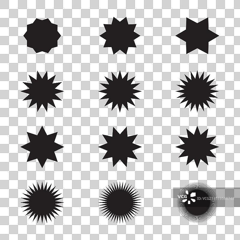星星形状集合图片素材