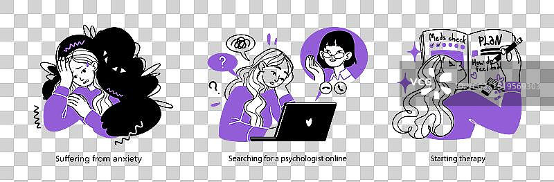 因焦虑而寻求心理治疗师图片素材