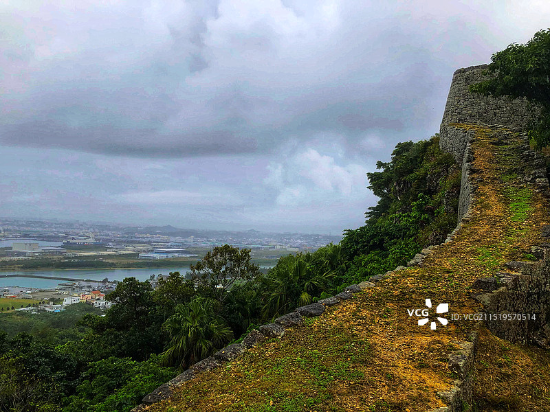 世界文化遗产日本冲绳胜连城遗址图片素材