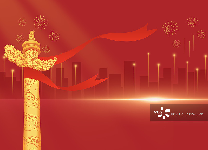 华表柱国庆周年庆新年春节中秋节插画图片素材