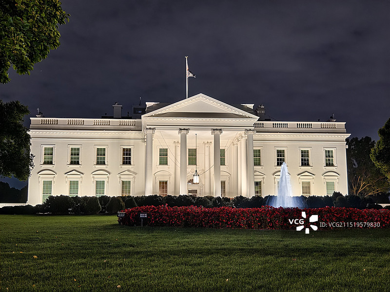 华盛顿白宫夜景图片素材