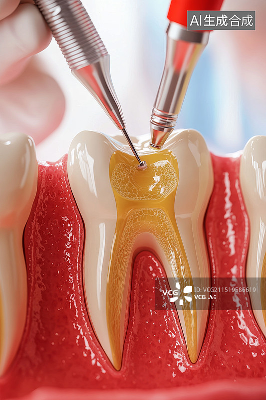 【AI数字艺术】根管治疗牙齿修复3d风格图片素材