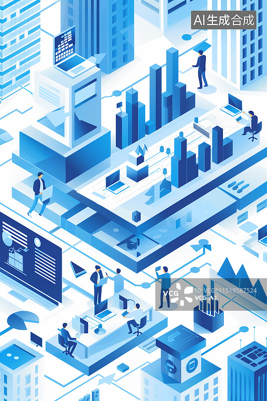 【AI数字艺术】金融商务 等距视角 图表 B端图标  储蓄理财概念 金币金融储蓄概念，人工智能主题海报，电脑展示数据图片素材